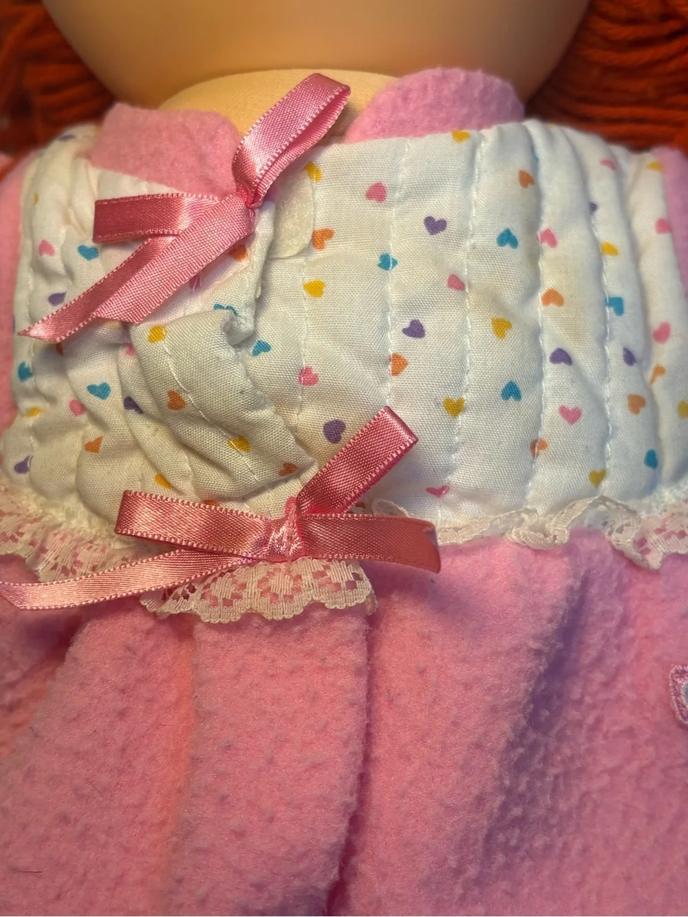 Vintage 1989 Cabbage Patch Doll Coleco Head Mold #20 Red Hair Blue Eyes Pjs